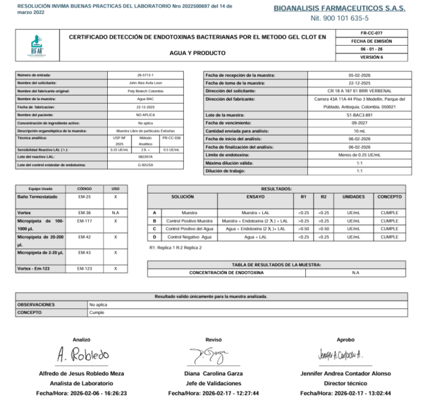 Bacteriostatic Water (BAC Water)