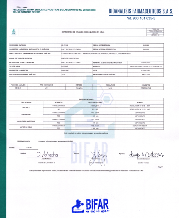 Bacteriostatic Water (BAC Water)