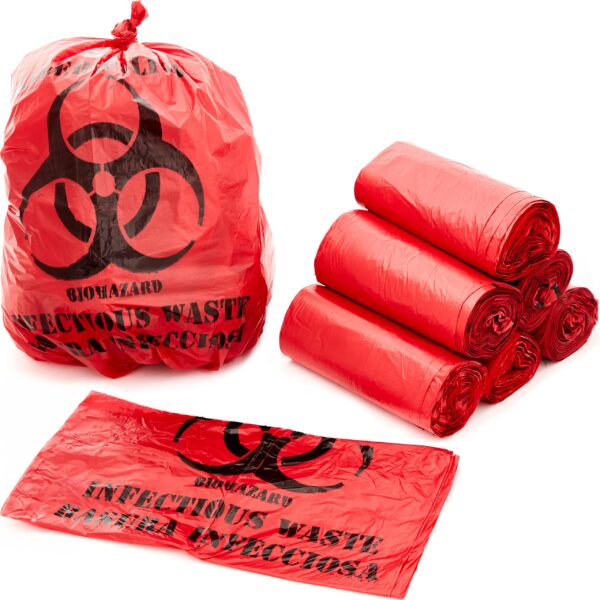 Biohazard Disposal Bags – Self-Adhesive Wall Mount (English & Spanish)