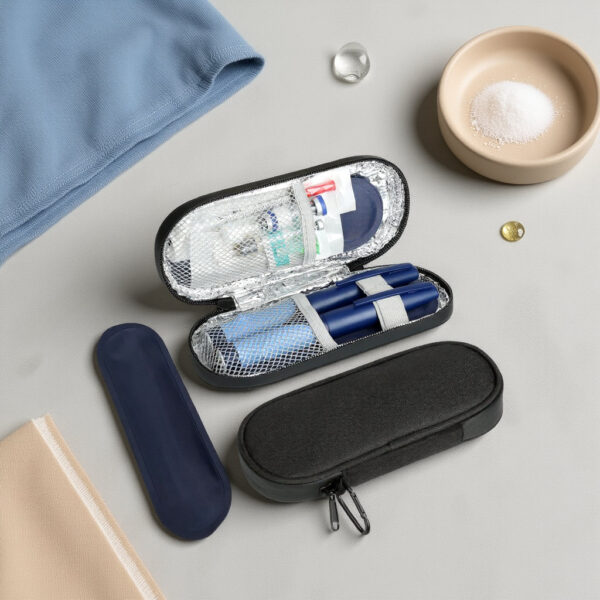 InsulinPenCoolerTravelCasewith2ReusableTSAApprovedIcePacksColombia Peptide and Insulin Travel Cooler Case – With 2 Reusable Ice Packs