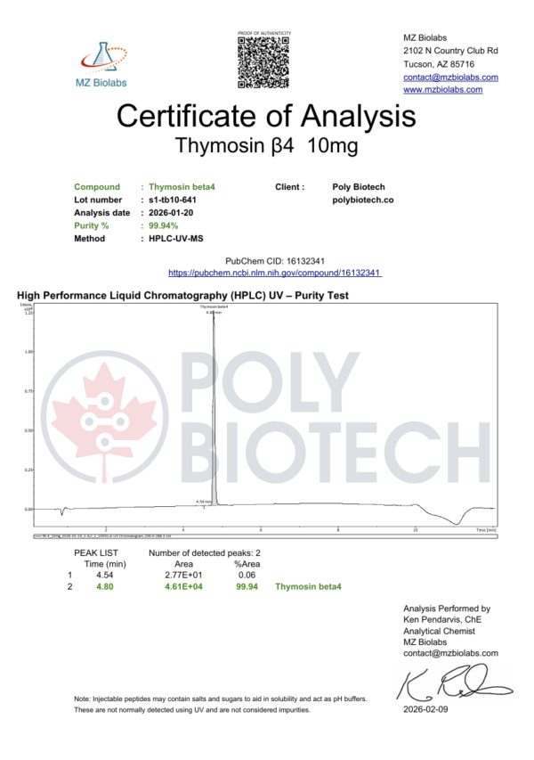 TB-500_COA_Polybiotech_68a08903-3e19-48f6-9fb7-9800ade6a3c1-1 TB-500 (Thymosin Beta-4 Fragment) - 10mg